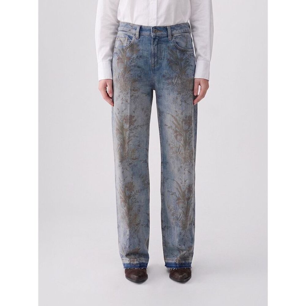 Liu Jo Women Floral Print Wide-Leg Cotton Denim Jeans Liu Jo